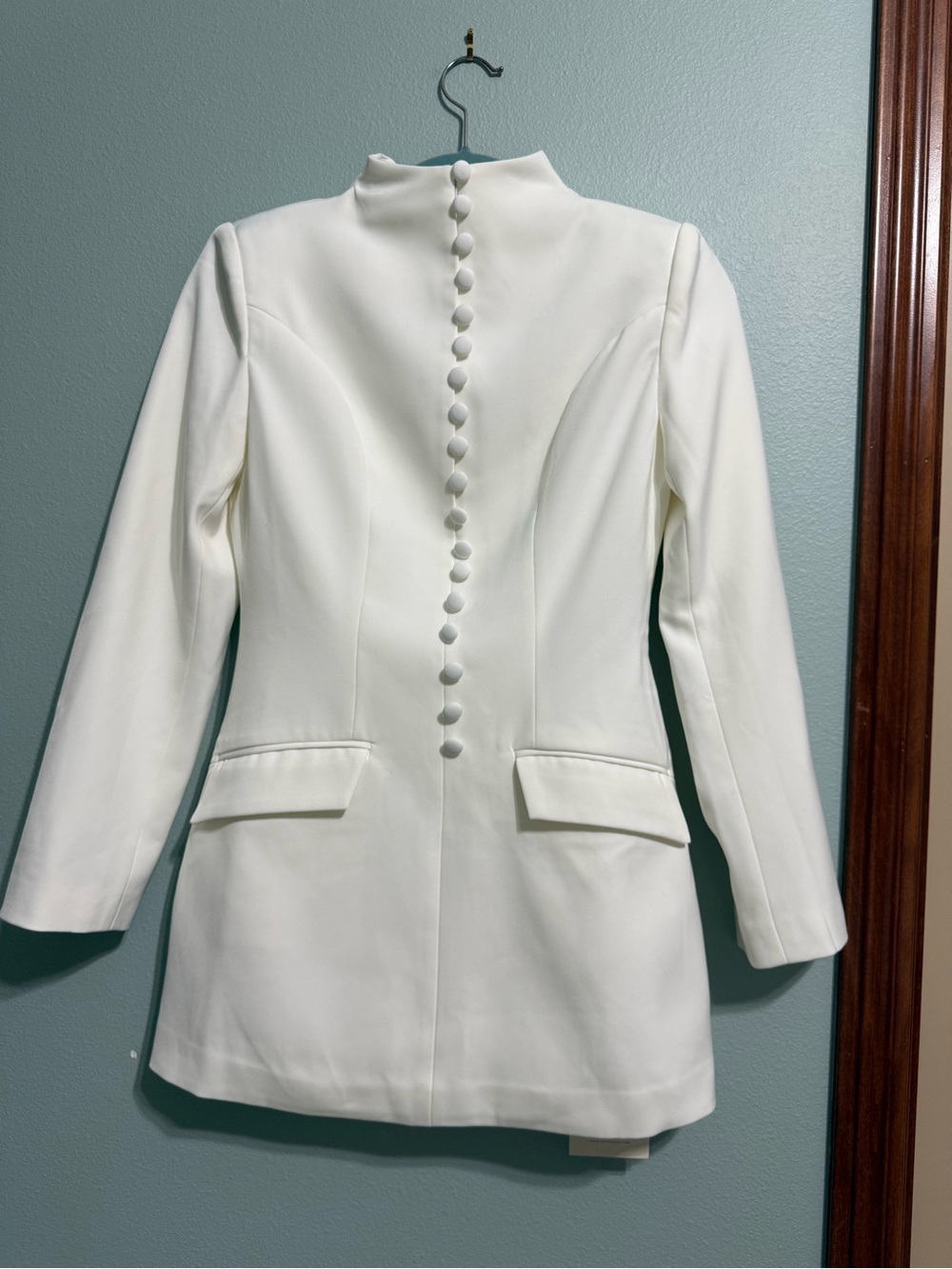 Mew Mews Hornfels Single Breasted Blazer Mini Dress in White Small - Picture 3 of 14